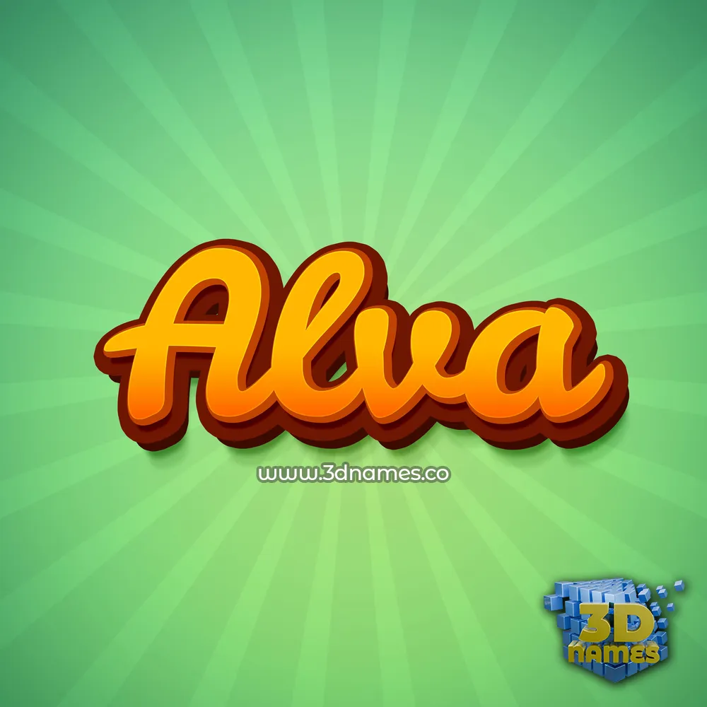 alva in Green Rays style - 3D name wallpaper
