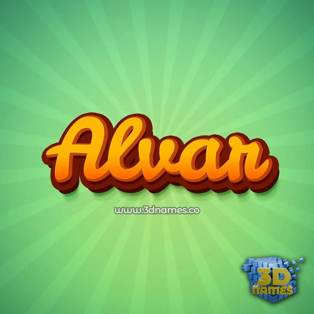 alvar in Green Rays style - 3D name wallpaper