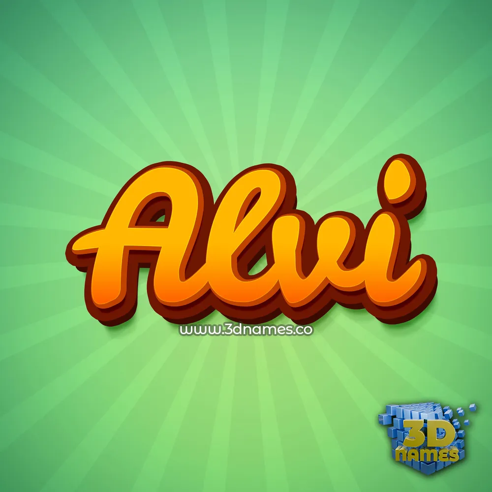 alvi in Green Rays style - 3D name wallpaper