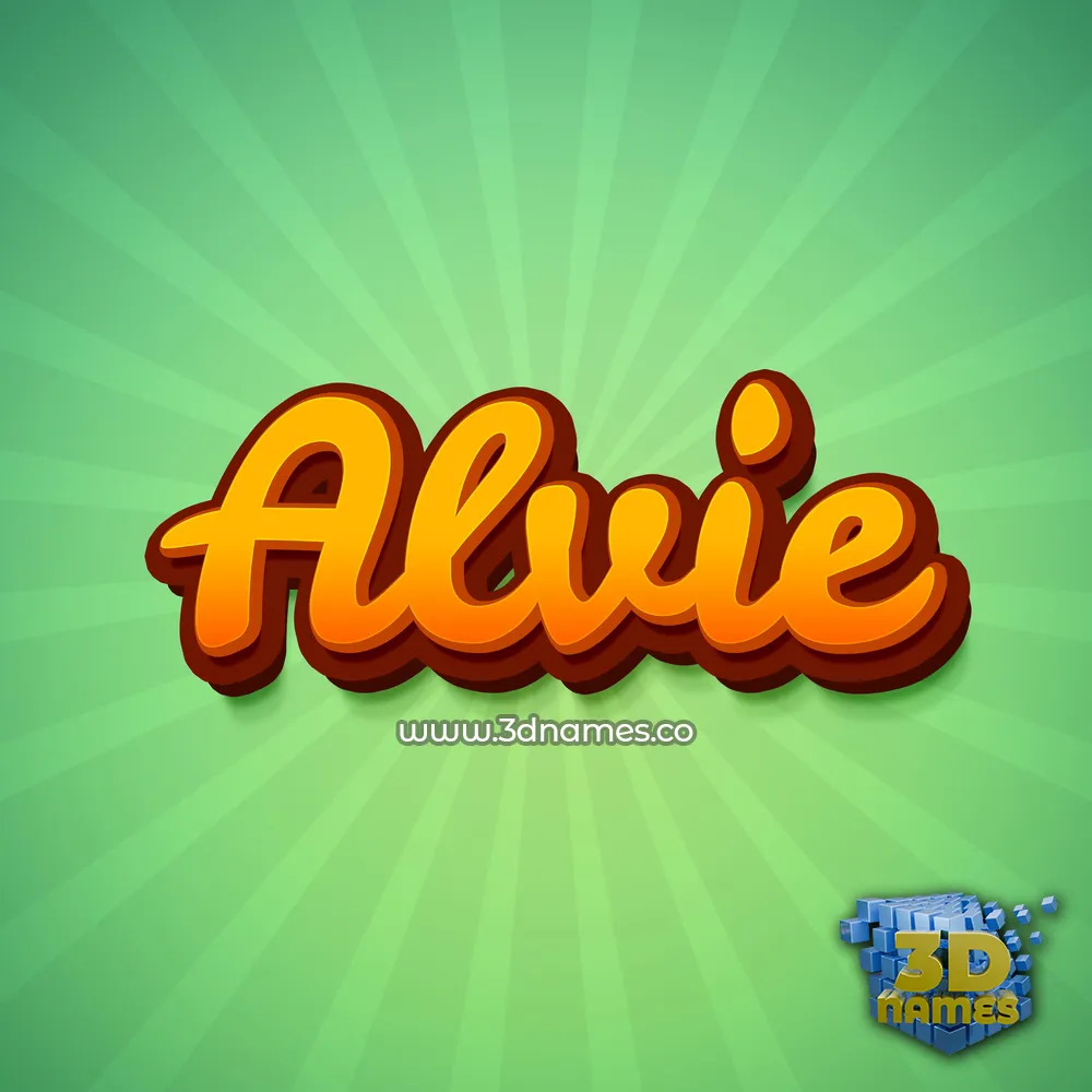 alvie in Green Rays style - 3D name wallpaper
