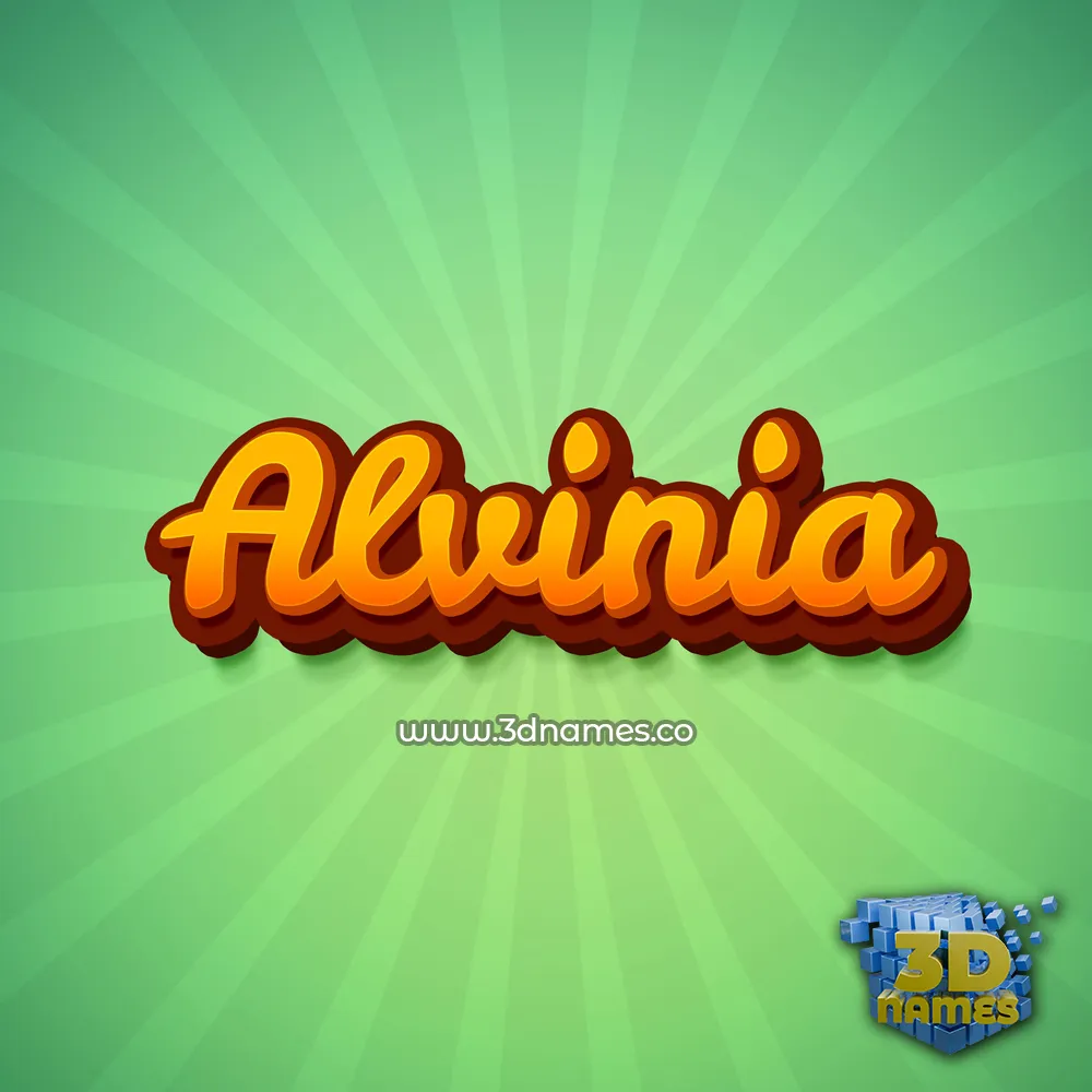 alvinia in Green Rays style - 3D name wallpaper