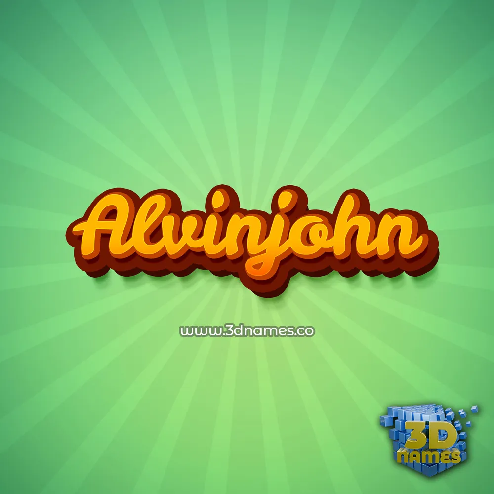alvinjohn in Green Rays style - 3D name wallpaper