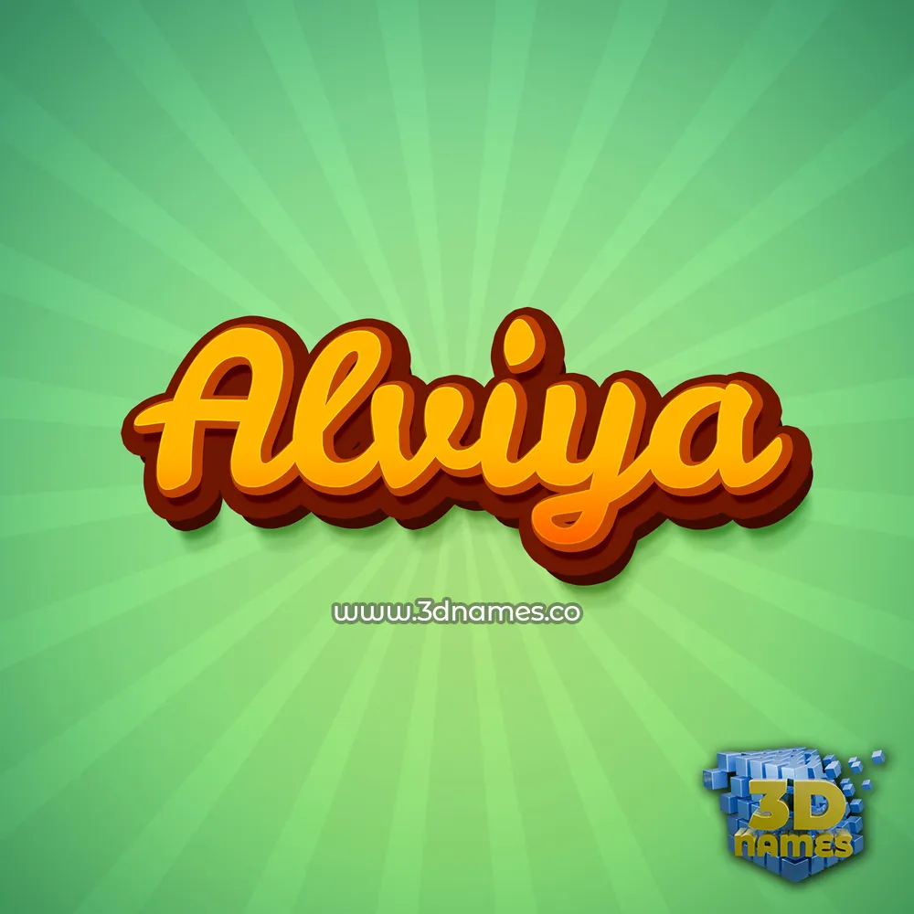alviya in Green Rays style - 3D name wallpaper