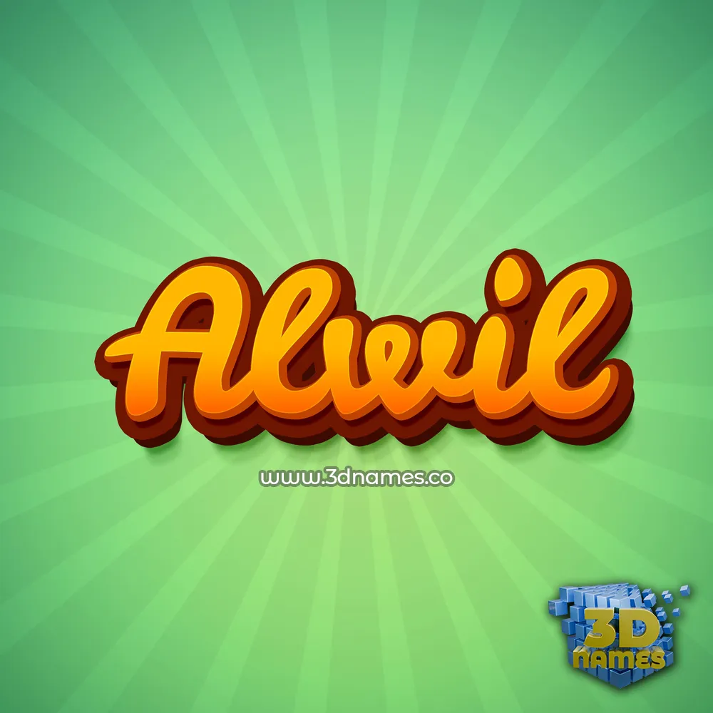 alwil in Green Rays style - 3D name wallpaper
