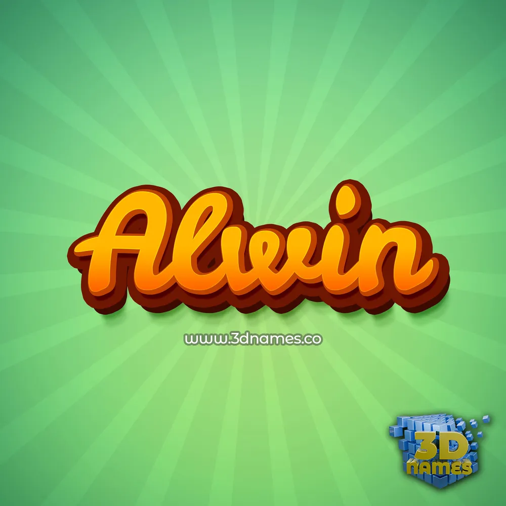 alwin in Green Rays style - 3D name wallpaper