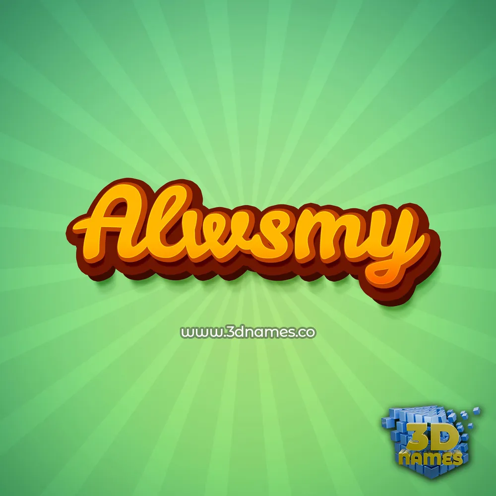 alwsmy in Green Rays style - 3D name wallpaper
