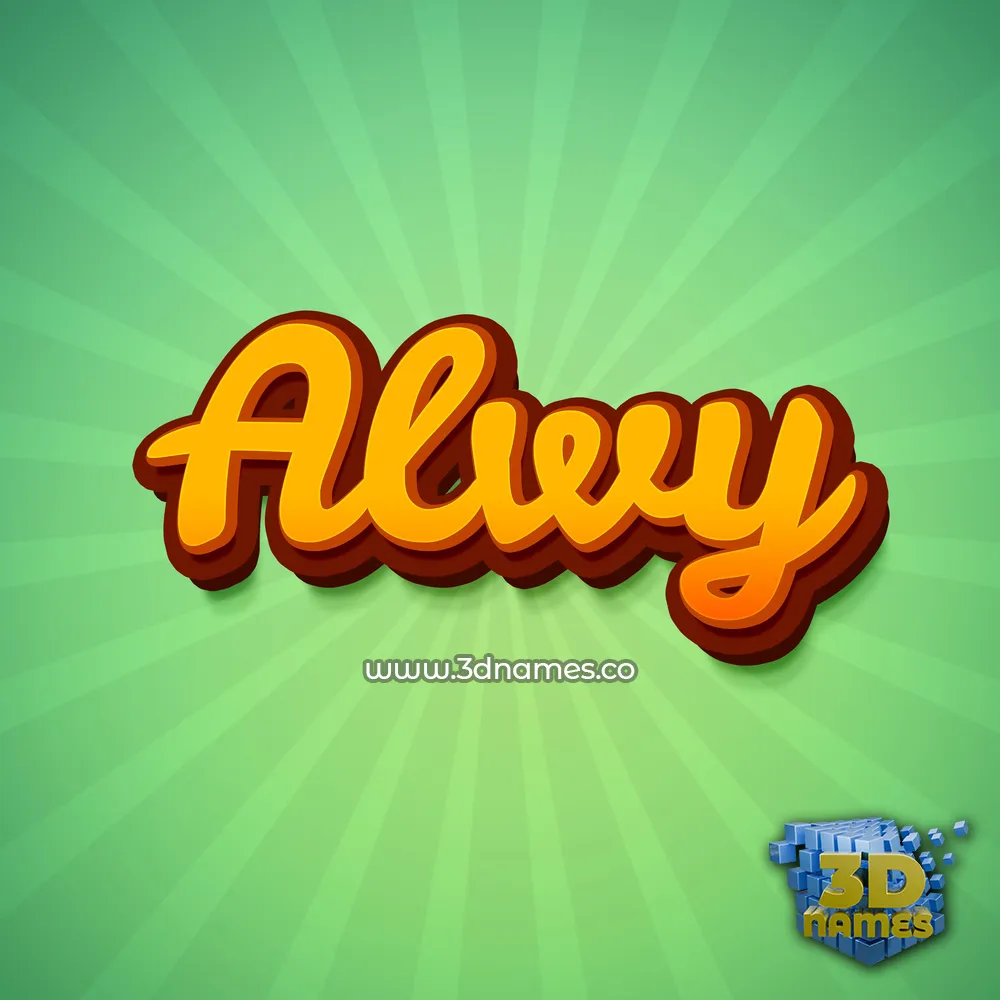 alwy in Green Rays style - 3D name wallpaper