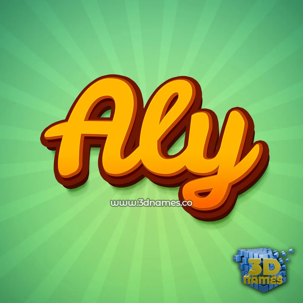 aly in Green Rays style - 3D name wallpaper