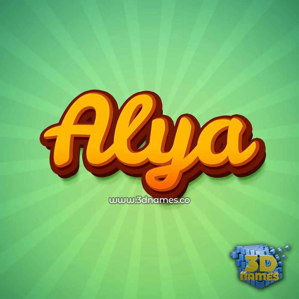 alya in Green Rays style - 3D name wallpaper