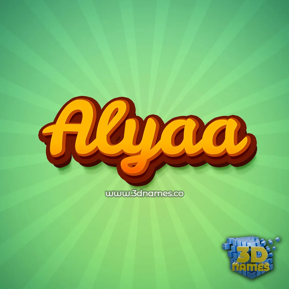 alyaa in Green Rays style - 3D name wallpaper