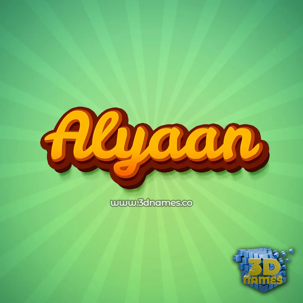 alyaan in Green Rays style - 3D name wallpaper