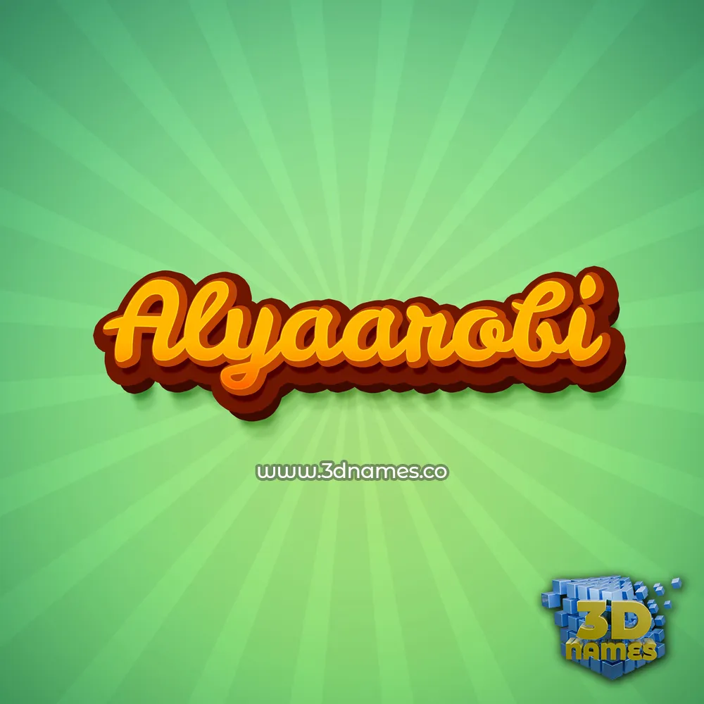alyaarobi in Green Rays style - 3D name wallpaper