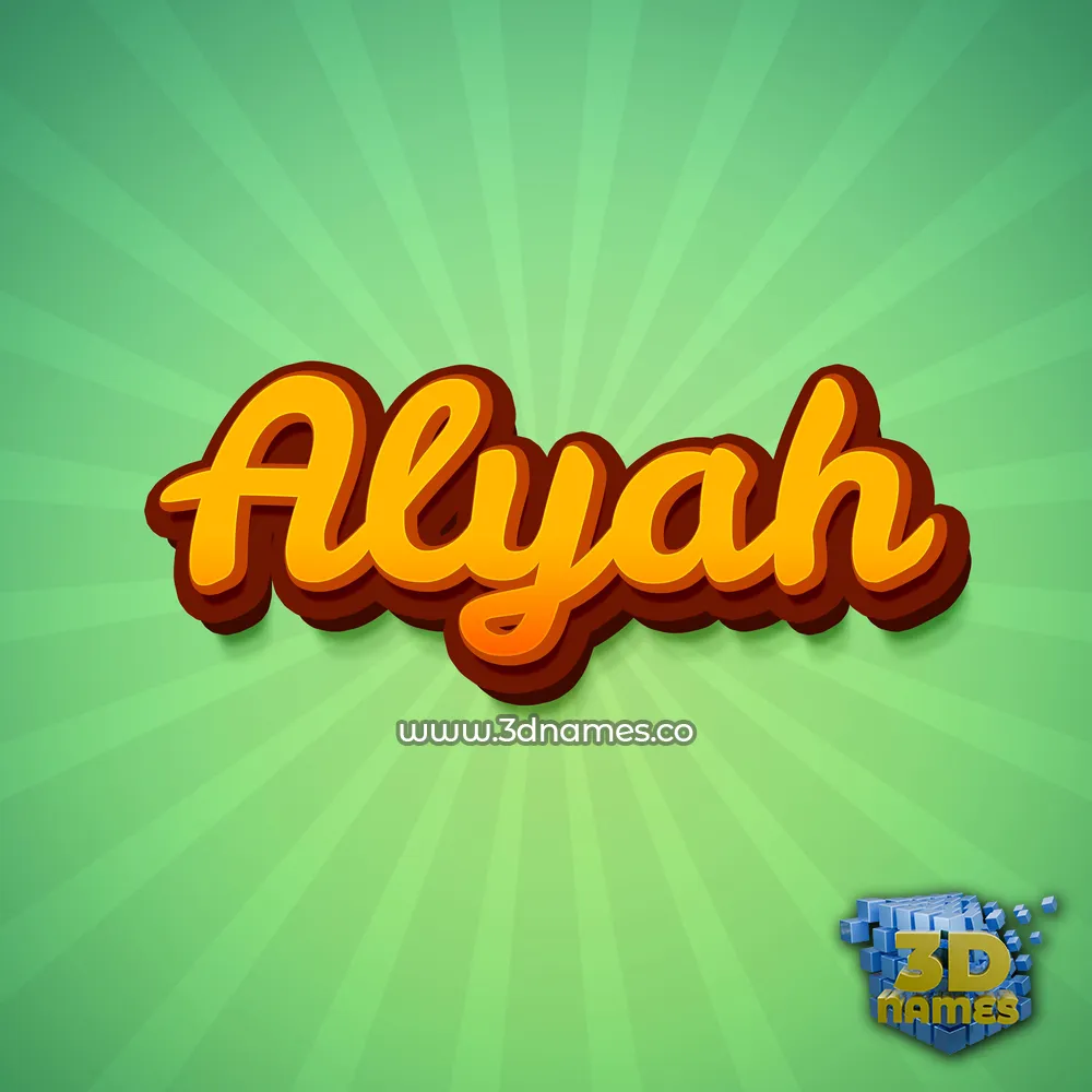 alyah in Green Rays style - 3D name wallpaper