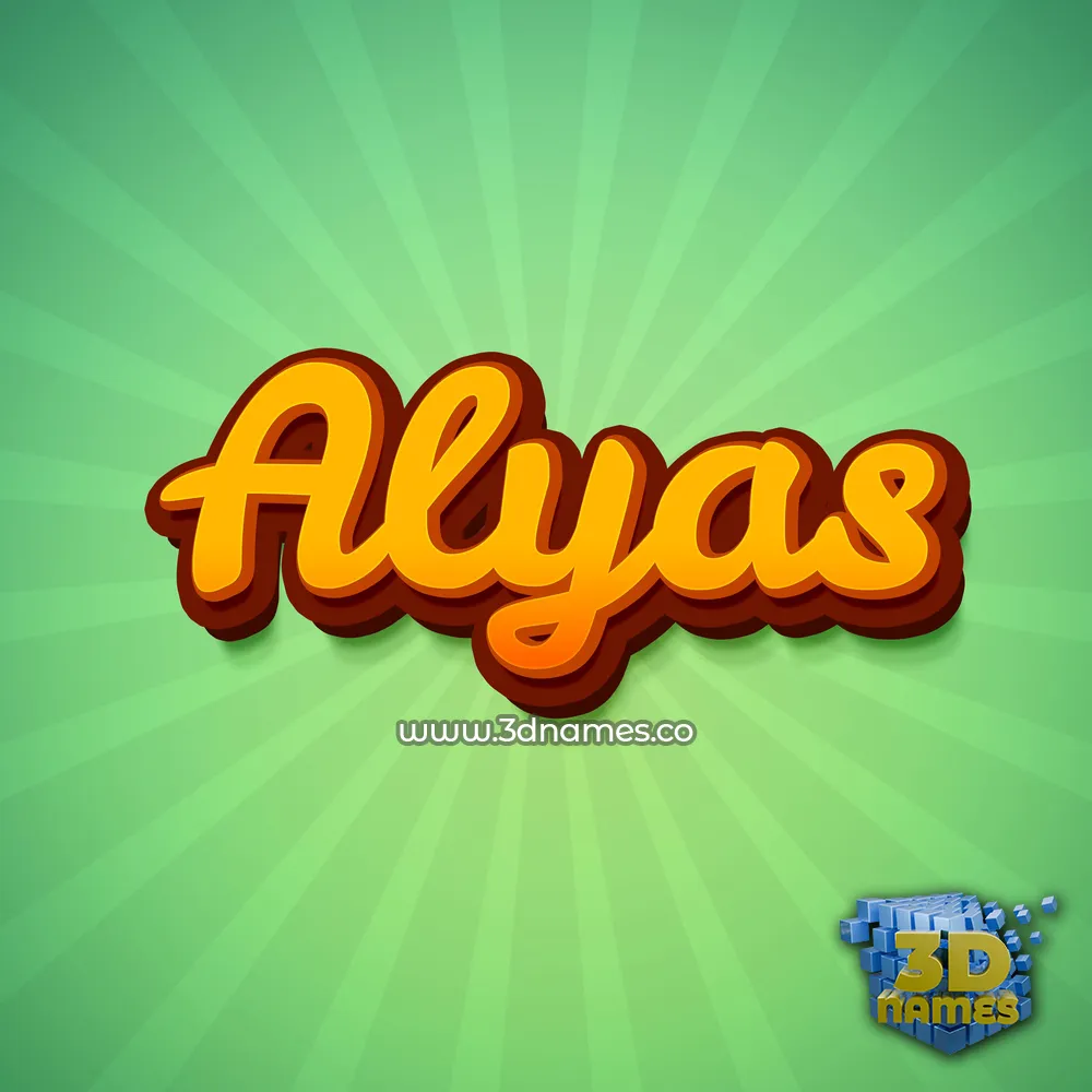 alyas in Green Rays style - 3D name wallpaper