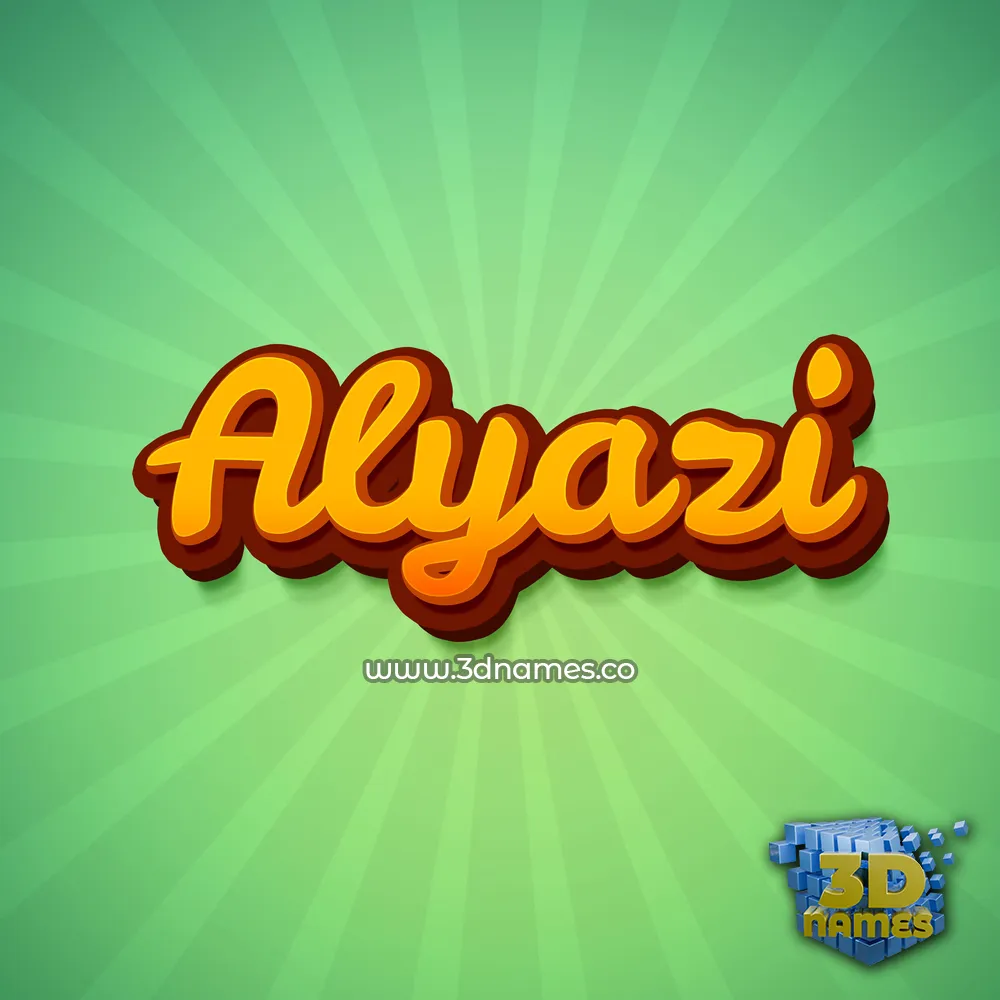 alyazi in Green Rays style - 3D name wallpaper