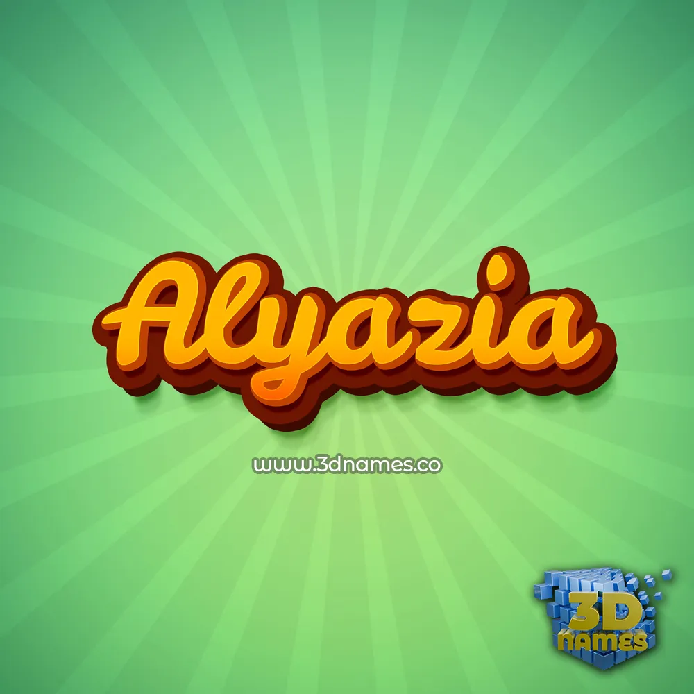 alyazia in Green Rays style - 3D name wallpaper