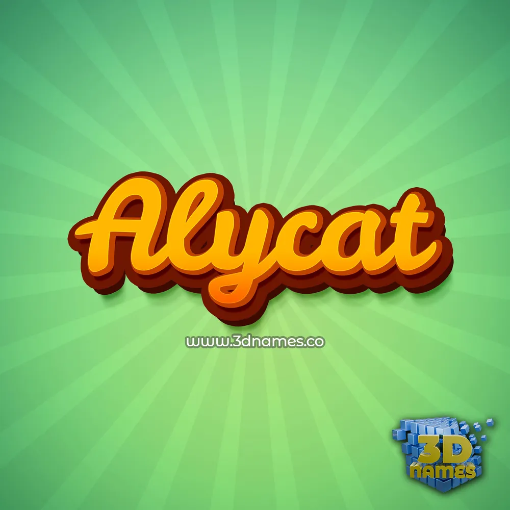 alycat in Green Rays style - 3D name wallpaper