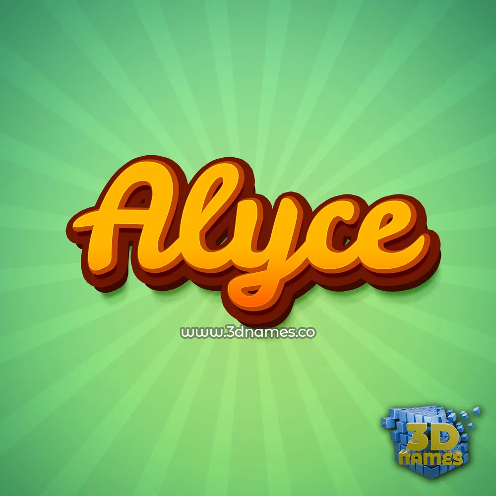 alyce in Green Rays style - 3D name wallpaper