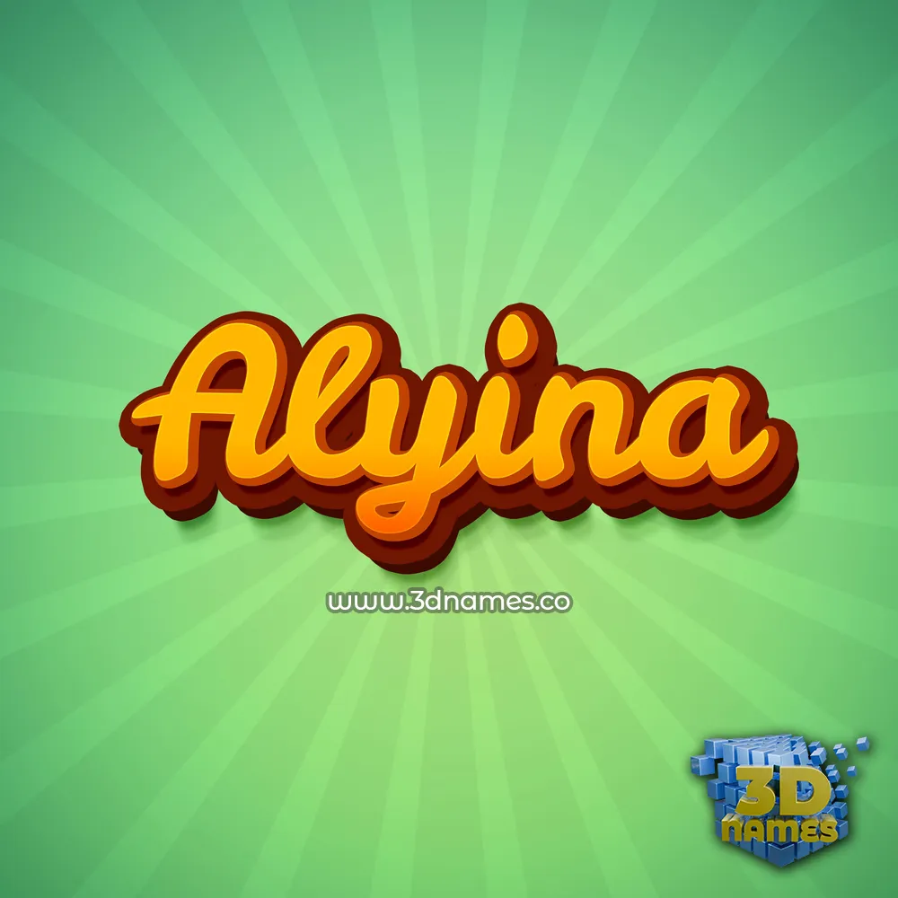alyina in Green Rays style - 3D name wallpaper