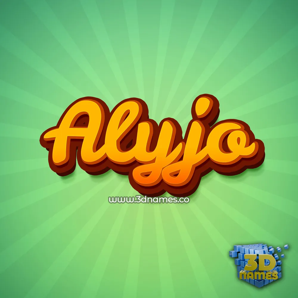 alyjo in Green Rays style - 3D name wallpaper