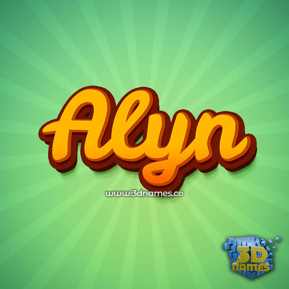 alyn in Green Rays style - 3D name wallpaper