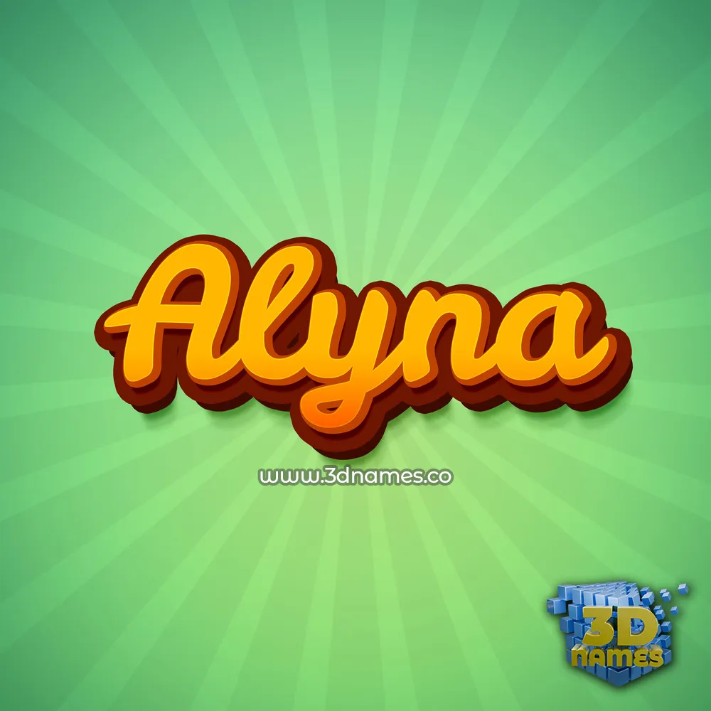 alyna in Green Rays style - 3D name wallpaper