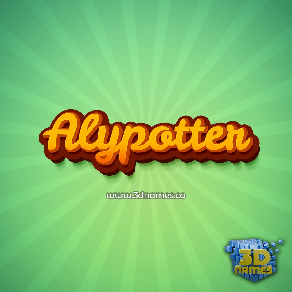 alypotter in Green Rays style - 3D name wallpaper