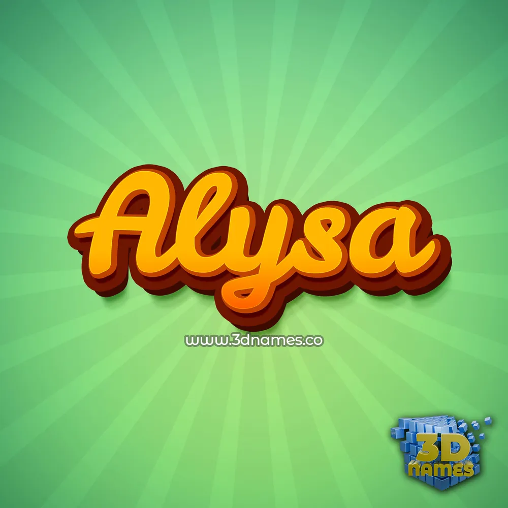 alysa in Green Rays style - 3D name wallpaper