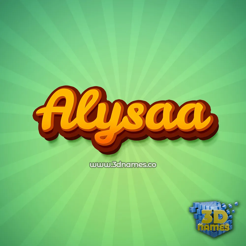 alysaa in Green Rays style - 3D name wallpaper