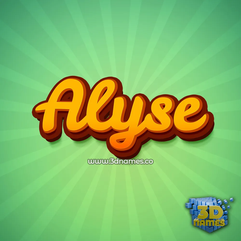alyse in Green Rays style - 3D name wallpaper