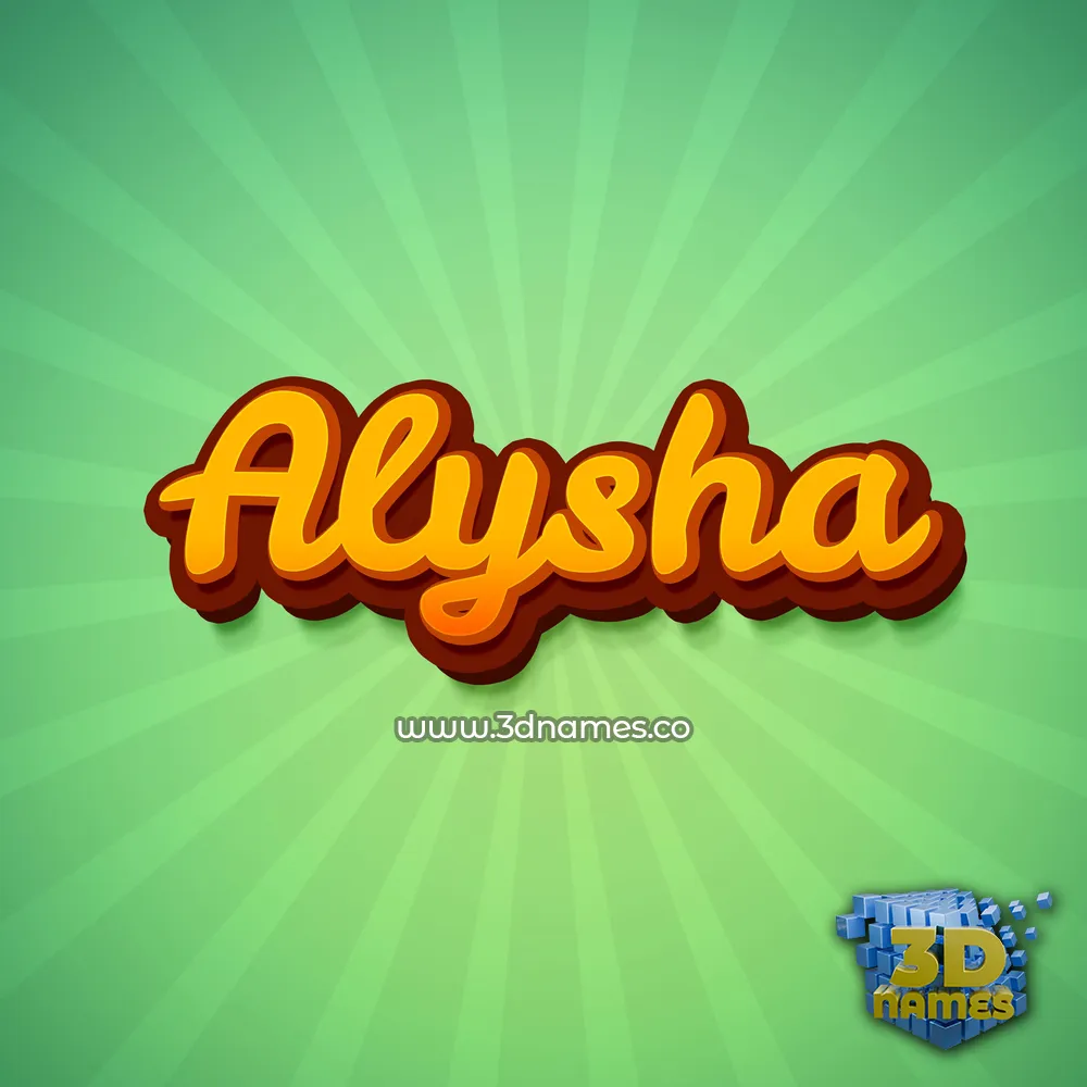 alysha in Green Rays style - 3D name wallpaper