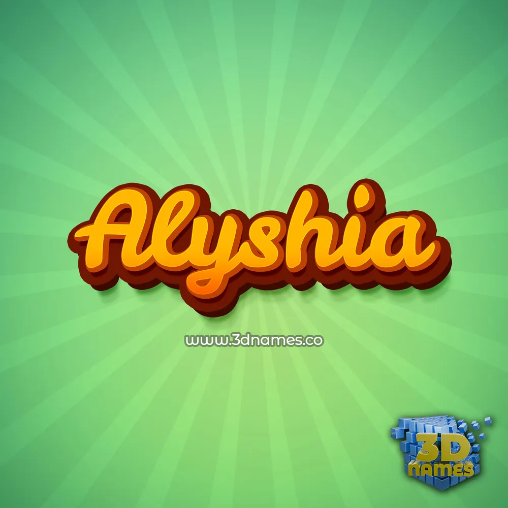 alyshia in Green Rays style - 3D name wallpaper