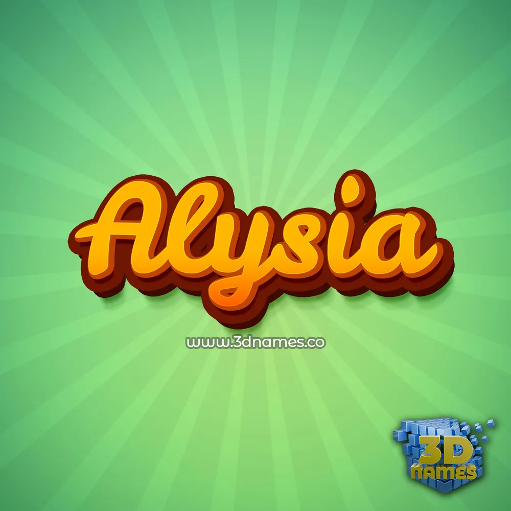 alysia in Green Rays style - 3D name wallpaper