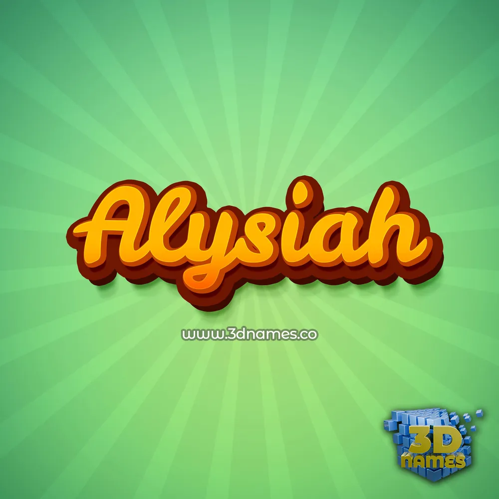 alysiah in Green Rays style - 3D name wallpaper