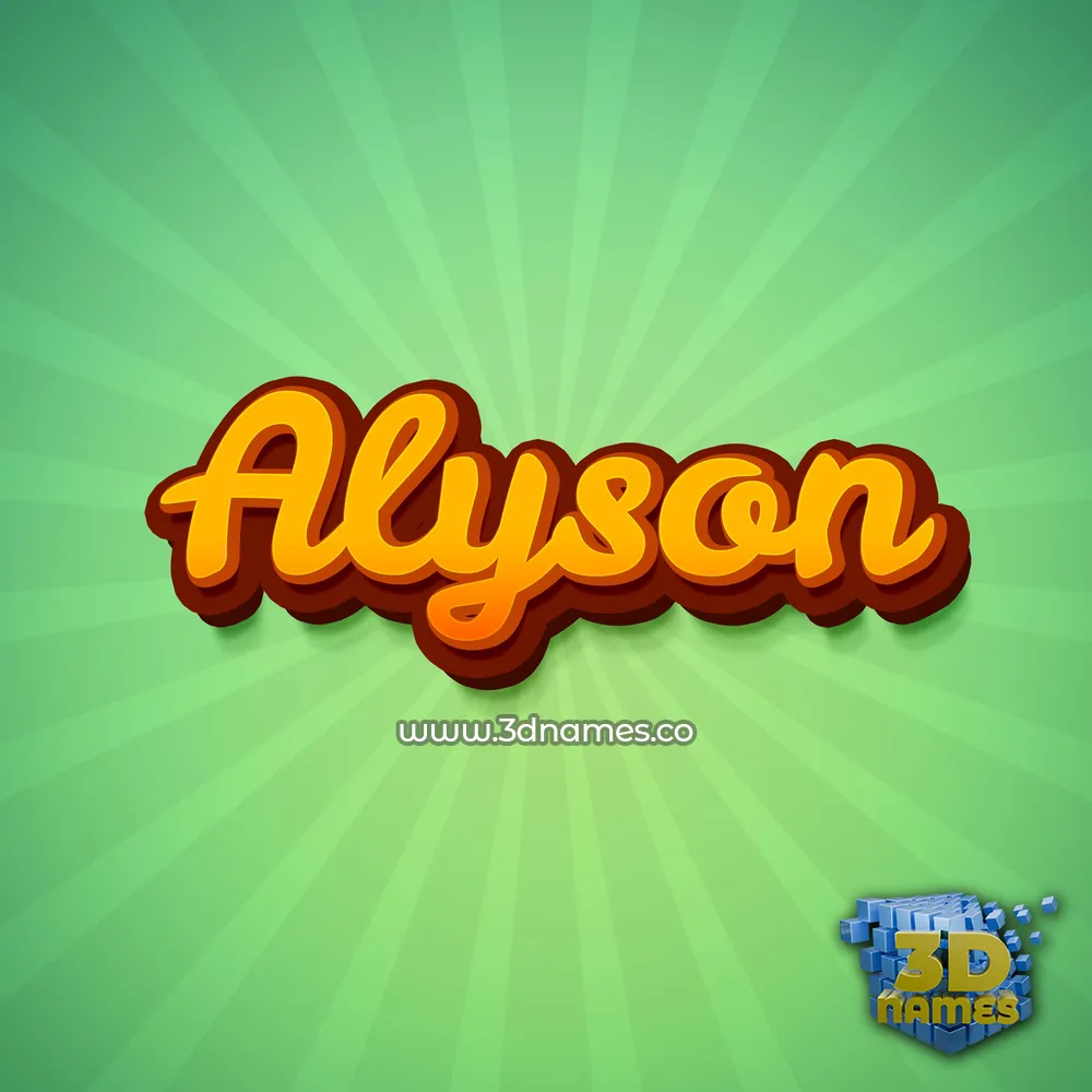 alyson in Green Rays style - 3D name wallpaper