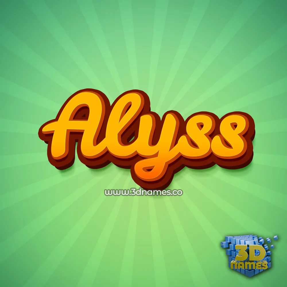 alyss in Green Rays style - 3D name wallpaper