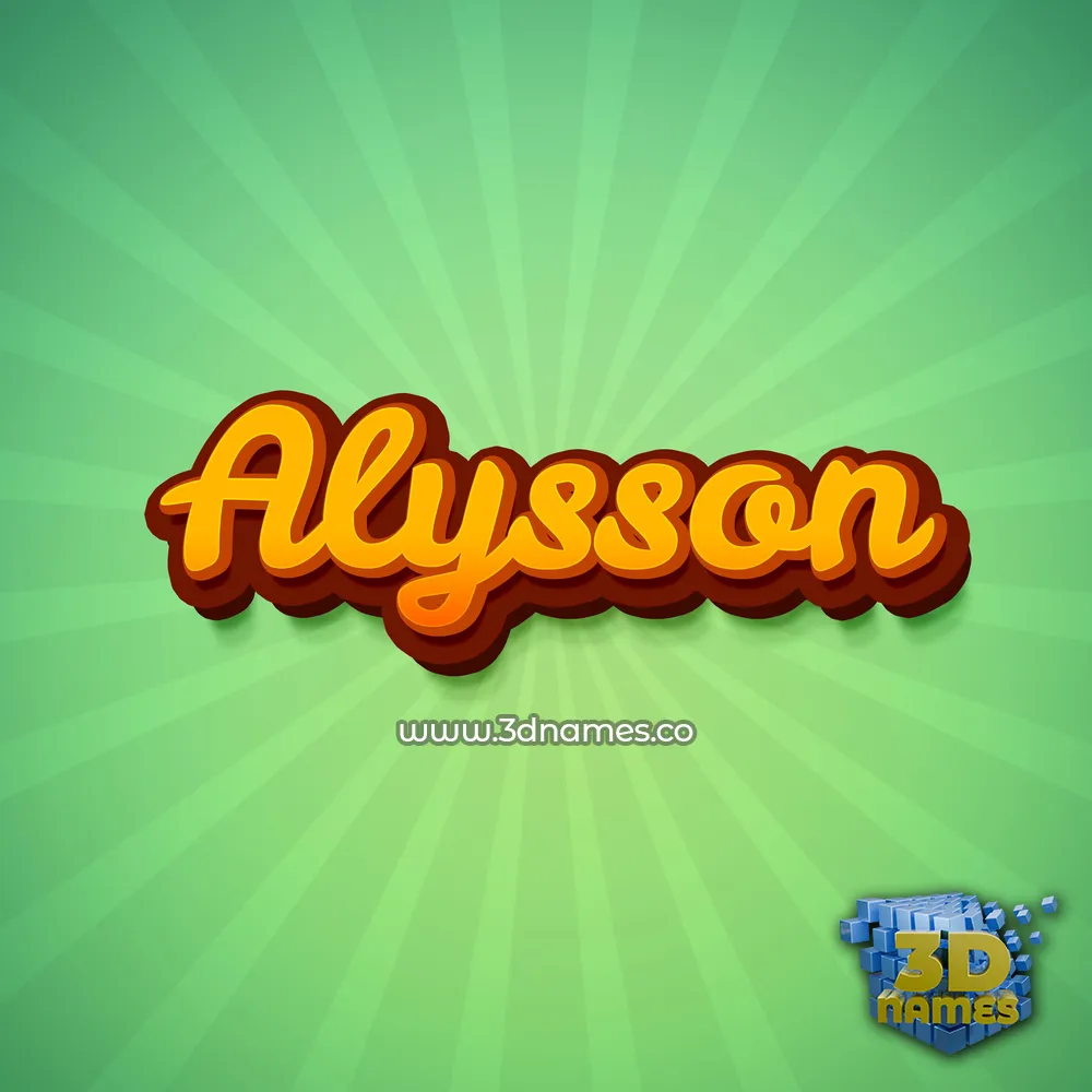 alysson in Green Rays style - 3D name wallpaper