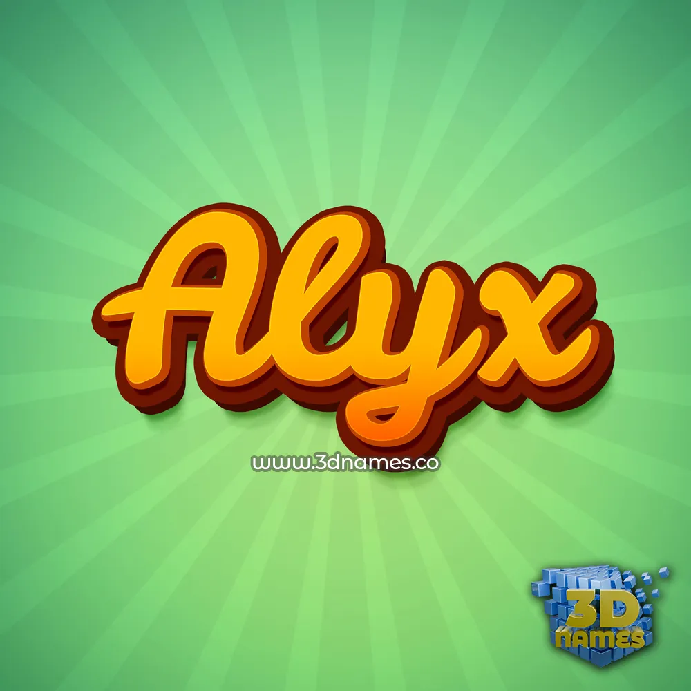 alyx in Green Rays style - 3D name wallpaper