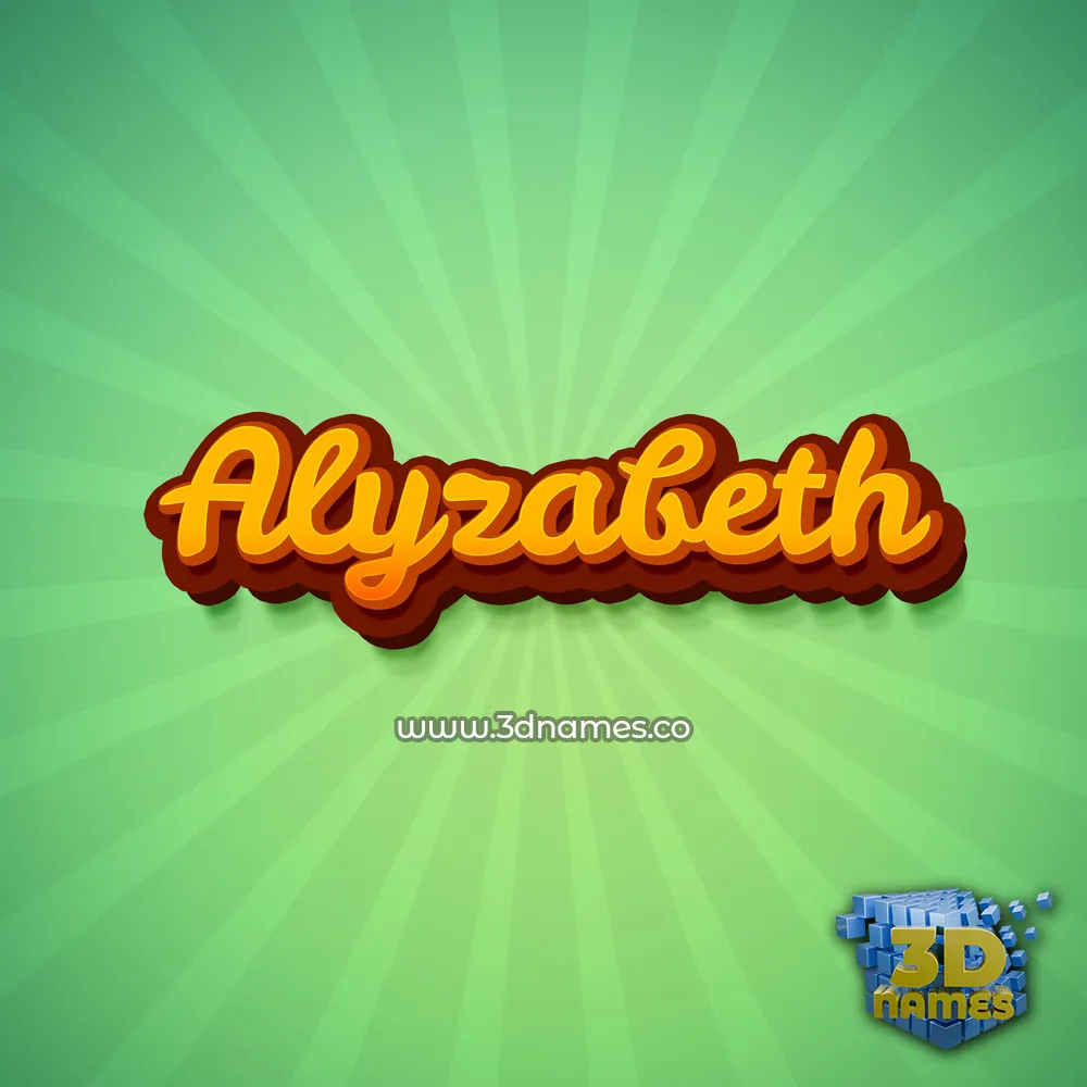 alyzabeth in Green Rays style - 3D name wallpaper