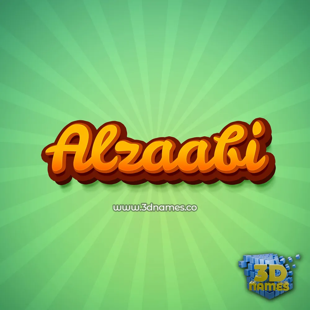 alzaabi in Green Rays style - 3D name wallpaper