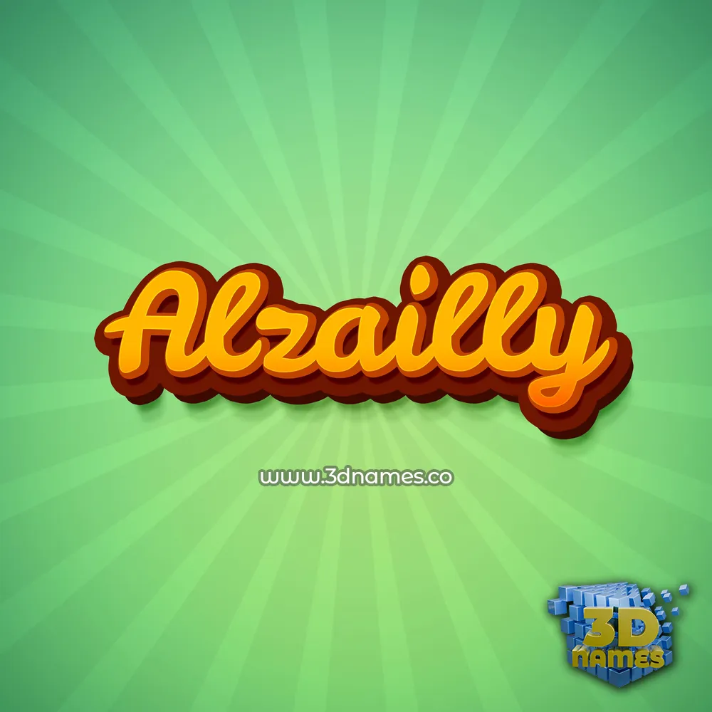 alzailly in Green Rays style - 3D name wallpaper
