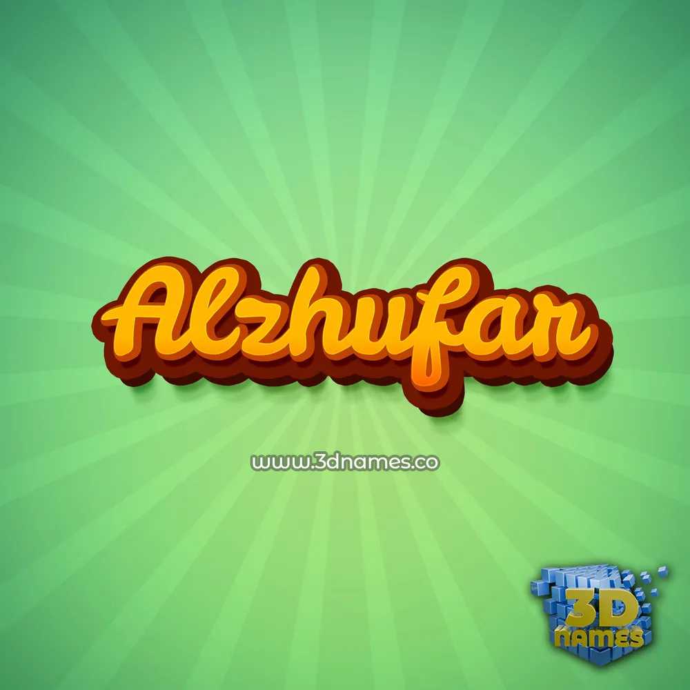 alzhufar in Green Rays style - 3D name wallpaper