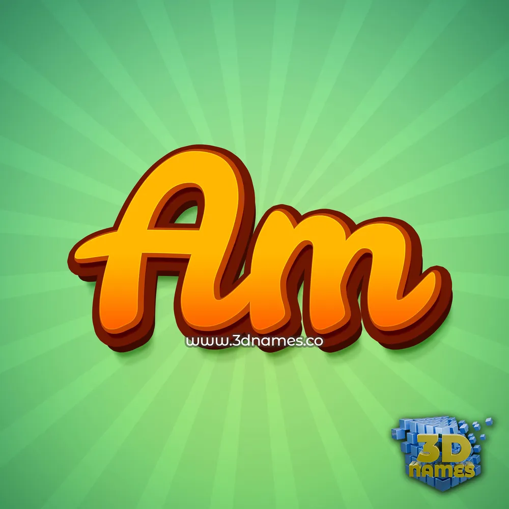 am in Green Rays style - 3D name wallpaper