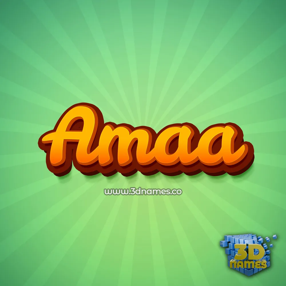 amaa in Green Rays style - 3D name wallpaper