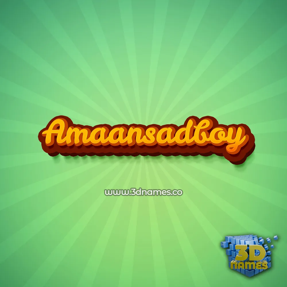 amaansadboy in Green Rays style - 3D name wallpaper