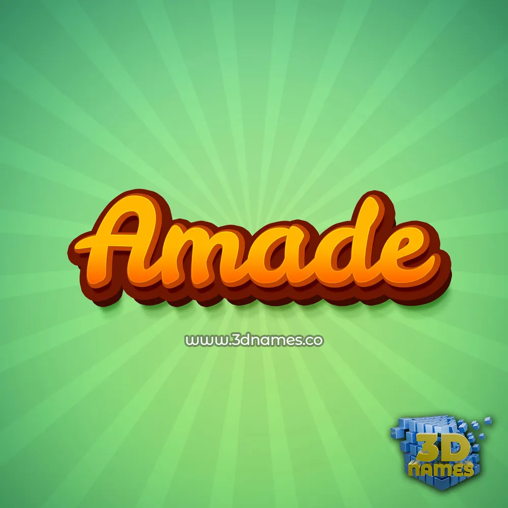 amade in Green Rays style - 3D name wallpaper
