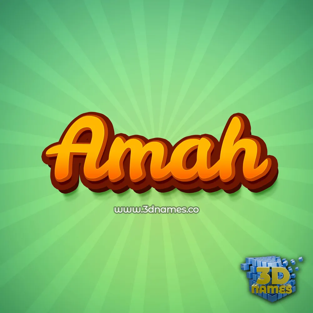amah in Green Rays style - 3D name wallpaper