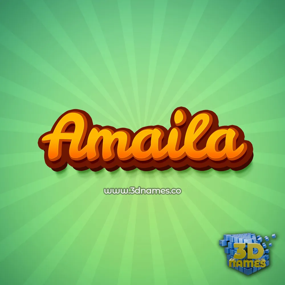 amaila in Green Rays style - 3D name wallpaper