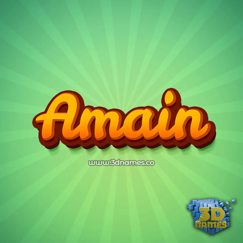 amain in Green Rays style - 3D name wallpaper