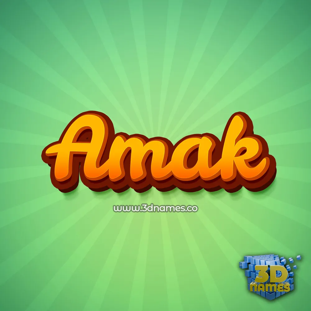 amak in Green Rays style - 3D name wallpaper